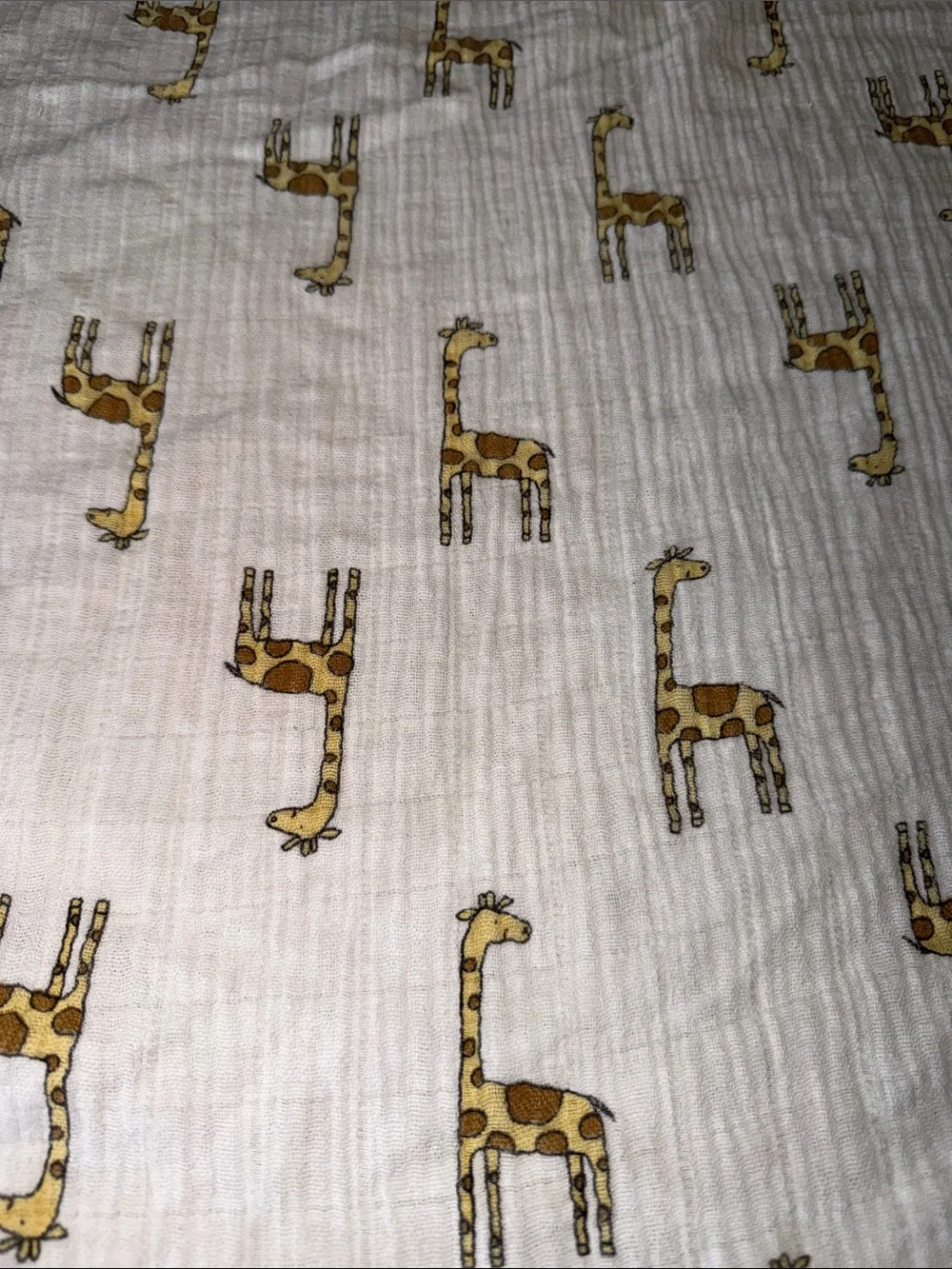 Aden Anais Muslin Baby Swaddle Blanket Giraffe Safari Pattern Cream 38x44